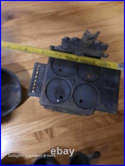 Vintage lot Crescent queen Cast Iron Wood Stove Salesman Sample Toy accessories