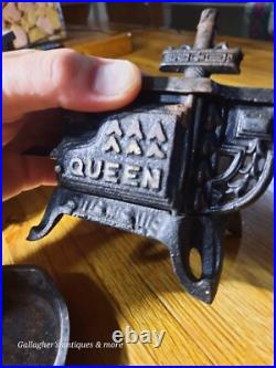 Vintage lot Crescent queen Cast Iron Wood Stove Salesman Sample Toy accessories