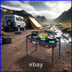 Vivicreate 3 Burner High pressure Propane Stove 28 Inch Tall Camping Stove Cast