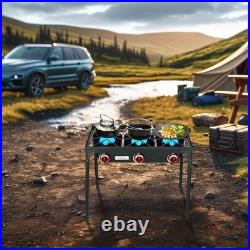 Vivicreate 3 Burner High pressure Propane Stove 28 Inch Tall Camping Stove Cast