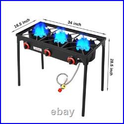 Vivicreate 3 Burner High pressure Propane Stove 28 Inch Tall Camping Stove Cast