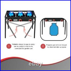 Vivicreate 3 Burner High pressure Propane Stove 28 Inch Tall Camping Stove Cast
