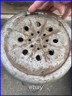 Vtg Blue Porcelain Kerosene Oil Heater Parlor Stove Farmhouse Camping Western