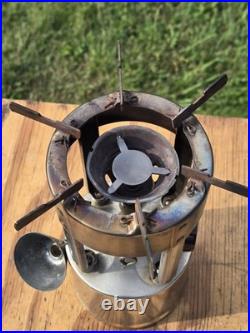 Vtg Coleman 530 Military Single Burner B-46 GI Pocket Stove withCase Funnel Wrench