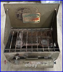 Vtg KampKook American Gas Machine Co. Camp Stove 2 Burner Regular Gas UNTESTED