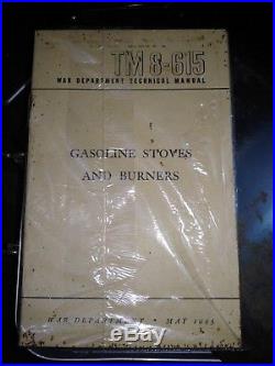 WW2 Gasoline Stove U. S. Army Medical Dept. With Case & Paper TM8-615 Coleman