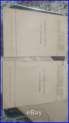 WW2 Gasoline Stove U. S. Army Medical Dept. With Case & Paper TM8-615 Coleman NOS
