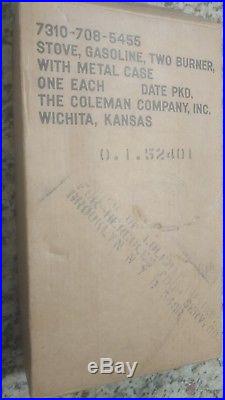 WW2 Gasoline Stove U. S. Army Medical Dept. With Case & Paper TM8-615 Coleman NOS