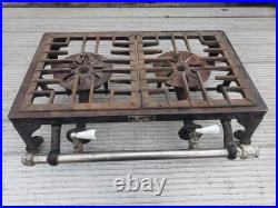 Wedgewood Model 2C Two Burner Gas Camping Stove 1930's Cast Iron