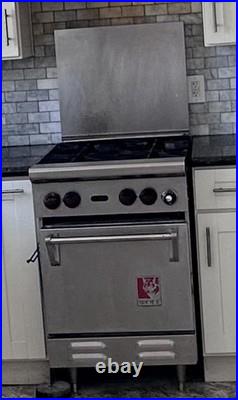 Wolf 24 Gas Range, 4-Burners, Standard Oven Red Knobs, Steeless Back Riser