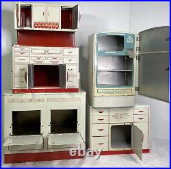 Wolverine Toy Kitchen Set Sink Fridge Stove Cupboard Vintage Rare 1950's