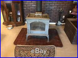 Wood Burning Soapstone Stove with view of fire