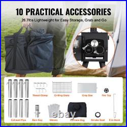 Wood Stove 86in Alloy Steel Camping Tent Stoves Portable Wood Burning with Chimney