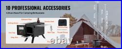 Wood Stove 86in Alloy Steel Camping Tent Stoves Portable Wood Burning with Chimney