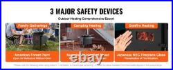 Wood Stove 86in Alloy Steel Camping Tent Stoves Portable Wood Burning with Chimney