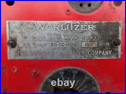Wurlitzer Post war or Pre War Wide Range Sound System Microphone Amplifier 1940s